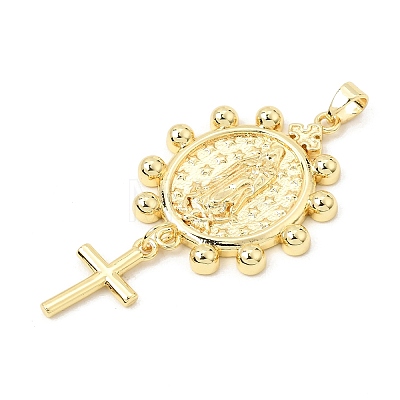 Brass Big Pendants KK-CBA459D-02G-02-1
