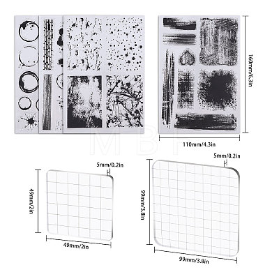 Globleland 4 Sheets 4 Styles PVC Plastic Stamps DIY-GL0005-01-1