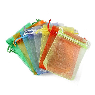 48Pcs 8 Colors Organza Bags Jewellery Storage Pouches Party Wedding Favour Gift Bags OP-FS0001-02-1