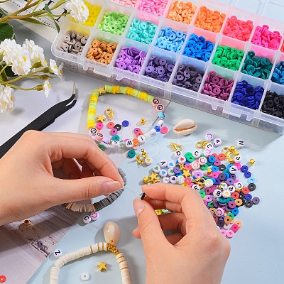 DIY Polymer Clay Beads Jewelry Set Making Kit DIY-SZ0005-89-1