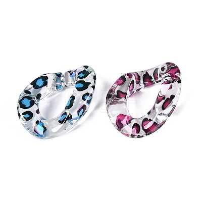 UV Plating Printed Transparent Acrylic Beads AC-CBAEEF4-21-1
