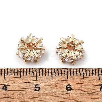 Brass Micro Pave Cubic Zirconia Beads KK-R216-01KCG-1