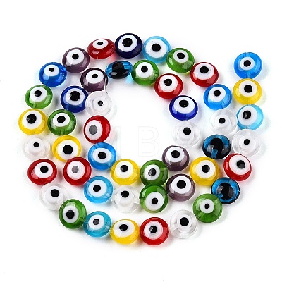 Handmade Evil Eye Lampwork Beads Strands LAMP-N024-27D-M-1