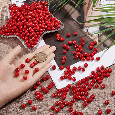 600Pcs Dyed Natural Wood Beads COCO-SC0002-39-1