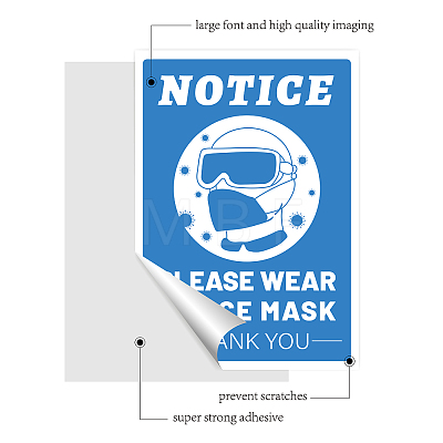 Waterproof PVC Warning Sign Stickers DIY-WH0237-003-1