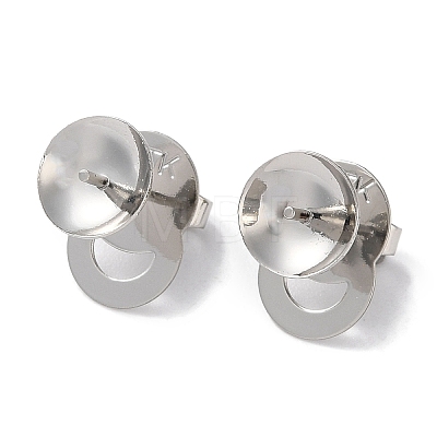 Rack Plating Brass Stud Earring Settings KK-F090-15P-02-1