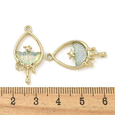 UV Plating Alloy Resin Pendants FIND-M033-23G-01-1