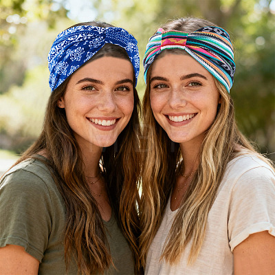 4Pcs 4 Styles Yoga Cloth Exercise Elastic Headbands OHAR-TA0001-16-1
