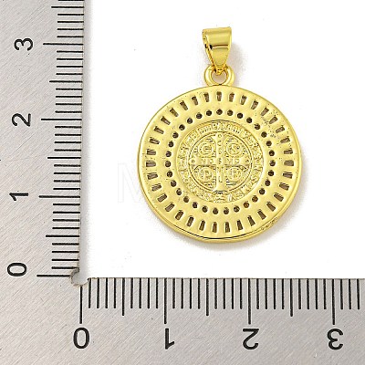 Rack Plating Brass Micro Pave Cubic Zirconia Pendants KK-C074-35G-1