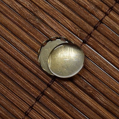12mm Clear Domed Glass Cabochon Cover for Flat Round DIY Photo Brass Cabochon Making DIY-X0104-AB-NF-1