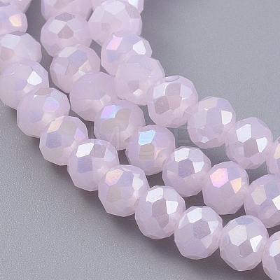 Electroplate Glass Beads Strands X-EGLA-A034-P8mm-B12-1