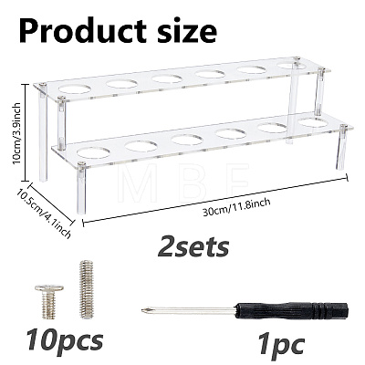 2-Tier Acrylic Ice Cream Display Riser Stands ODIS-WH0030-357A-1