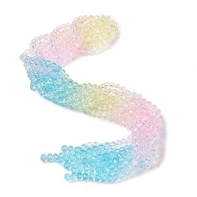 Transparent Painted Glass Beads Strands LS-DGLA-A034-T8mm-A21-1