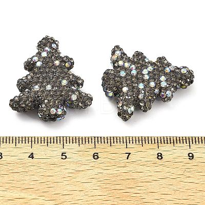 Christmas Tree Polymer Clay Rhinestone Beads CLAY-NH0001-14G-1
