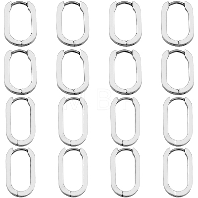 8 Pairs 2 Colors 304 Stainless Steel Huggie Hoop Earrings STAS-SC0021-28P-1
