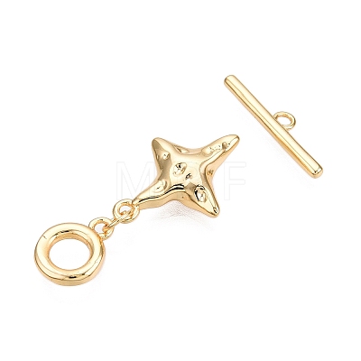 Brass Toggle Clasps KK-N254-164G-1