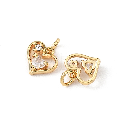 SHEGRACE Valentine's Day Brass Clear Cubic Zirconia Charms XGRQ3P465-595G-1