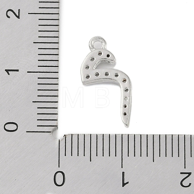 Rack Plating Brass Micro Pave Clear Cubic Zirconia Pendants KK-A224-03M-P-1