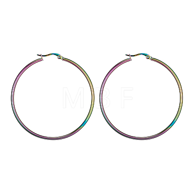 304 Stainless Steel Big Hoop Earrings EJEW-F105-04M-1