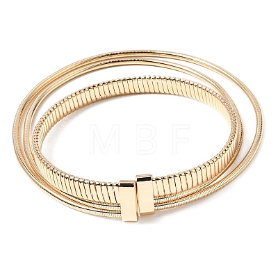 Alloy 3 Layer Snake Chain Choker Necklaces with Iron Clasps NJEW-P353-01G-1