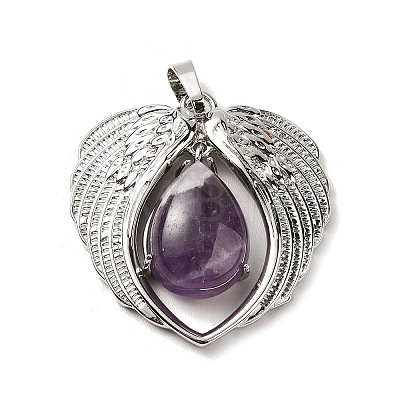 Natural Amethyst Teardrop Pendants X-KK-K331-02P-08-1