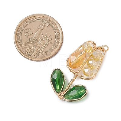 Electroplate Glass Pendants PALLOY-TA00357-04-1