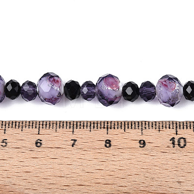 Handmade Silver Foil Glass Beads Strands FOIL-N029-08-1
