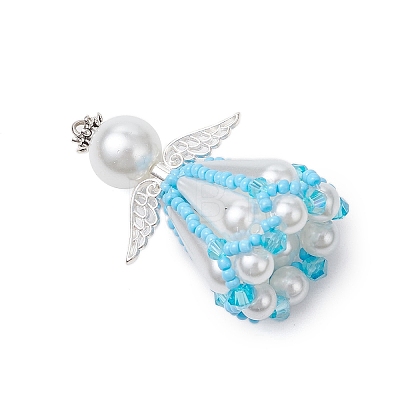 Beaded Angel Charms PALLOY-MZ00435-05-1