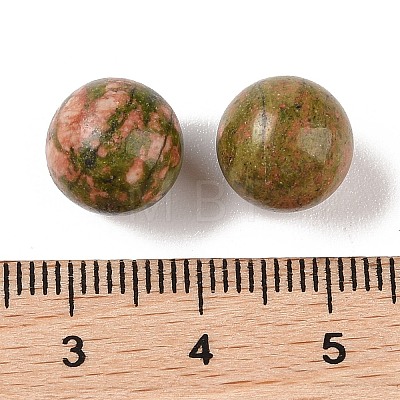 Natural Unakite No Hole Sphere Beads G-K353-04A-05-1