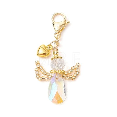 Angel Glass Pendant Decoration HJEW-MZ00173-03-1