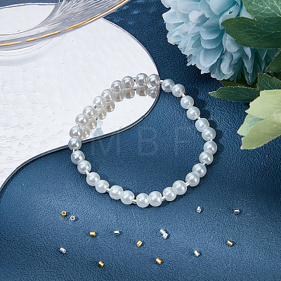 50Pcs 2 Colors 925 Sterling Silver Crimp Beads STER-BBC0009-67-1