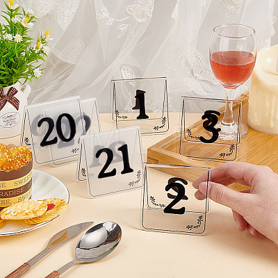 Acrylic Table Number Sign AJEW-WH0505-90A-1