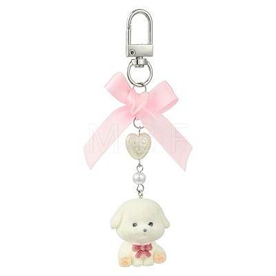 ABS Imitation Pearl & Resin Pendant Decorations HJEW-YW00332-1