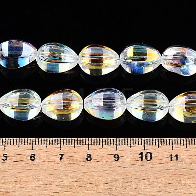 Electroplate Glass Beads Strands EGLA-T028-01B-1