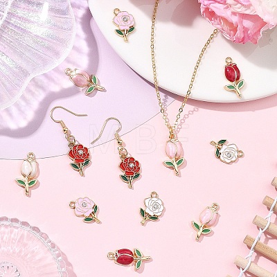 30Pcs 6 Styles Alloy Enamel Pendants ENAM-YW0008-83-1