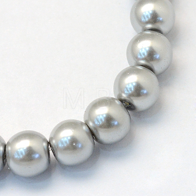 Baking Painted Pearlized Glass Pearl Round Bead Strands HY-Q003-6mm-34-1