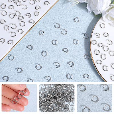 304 1000pcs Stainless Steel Open Jump Rings STAS-SP0001-71C-1