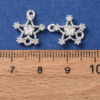 Brass Pave Clear Cubic Zirconia Connector Charms CU-CBAEC99-08S-1