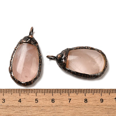 Natural Rose Quartz Pendants G-K381-05R-05-1