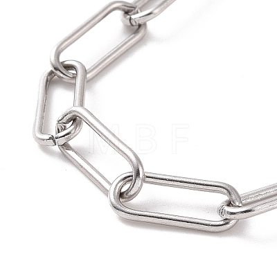 304 Stainless Steel Paperclip Chain Bracelet for Men Women BJEW-E031-03P-03-1