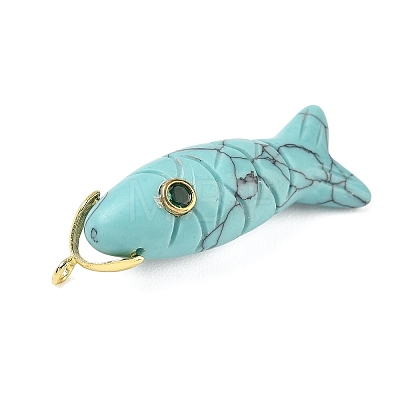 Synthetic Turquoise Carved Pendants G-P599-07G-08-1