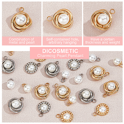 DICOSMETIC 24Pcs 3 Style 2 Color 304 Stainless Steel Pendants STAS-DC0005-55-1
