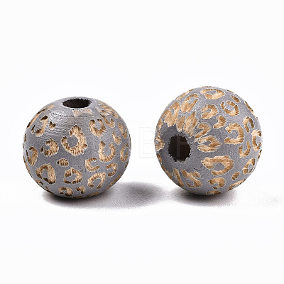 Painted Natural Wood Beads WOOD-T021-53A-05-1