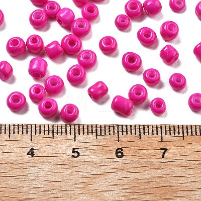 Baking Paint 6/0 Glass Seed Beads SEED-S004-Y7-1
