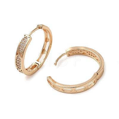 Brass Micro Pave Cubic Zirconia Hoop Earrings EJEW-M238-57KCG-1