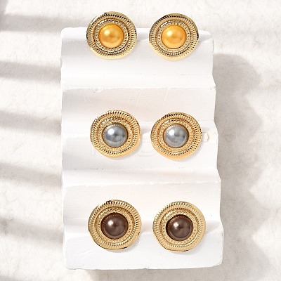 Brass Stud Earrings for Women KK-CBA9D38-02G-1