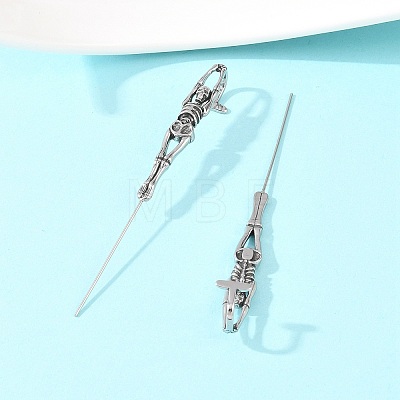Halloween 316 Stainless Steel Ear Wrap Crawler Hook Earrings AJEW-C044-17A-AS-1