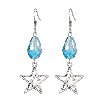 Alloy Star Dangle Earrings EJEW-JE05873-1