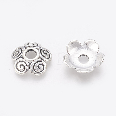Antique Silver Alloy Bead Caps PALLOY-G131-55AS-AAA-1