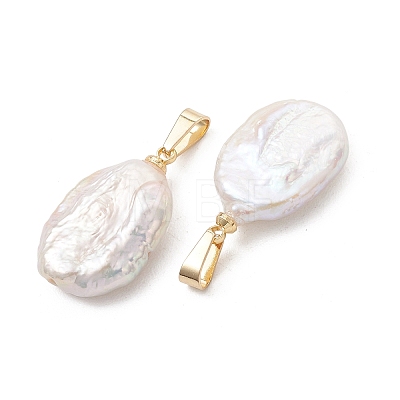 Natural Nucleated Baroque Keshi Pearl Pendants PALLOY-JF05470-01-1